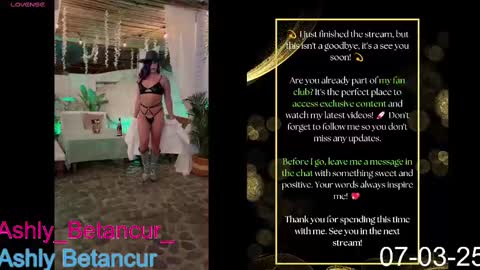 Ashly Betancur  online show from March 7, 11:40 am