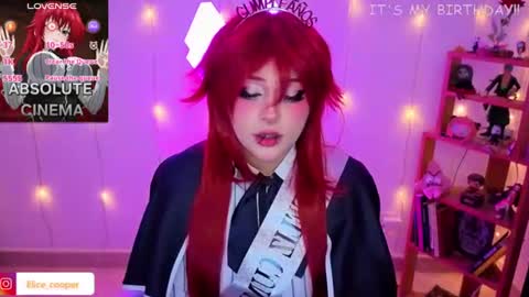 Snapshot of elicecooper chatting on June 13, 6:11 am Elice Cooper new account online show from June 13, 6:11 am