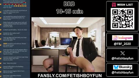 Snapshot of fetishboyfun chatting on April 18, 7:58 pm FetishBoyFun online show from April 18, 7:58 pm