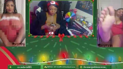 Snapshot of goddesscocoaa chatting on December 23, 8:01 am Goddess Cocoa online show from December 23, 8:01 am