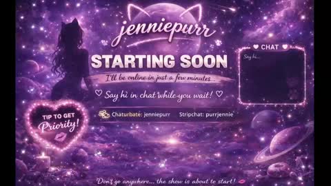 Snapshot of jenniepurr chatting on April 2, 7:28 am Jennie online show from April 2, 7:28 am