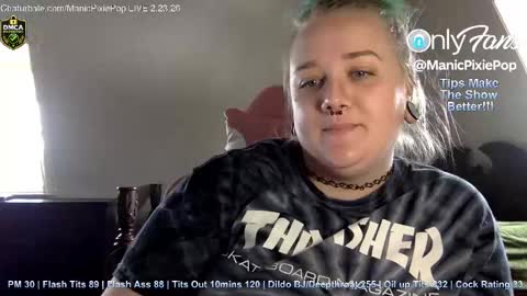 Snapshot of manicpixiepop chatting on February 23, 5:21 pm ManicPixiePop online show from February 23, 5:21 pm