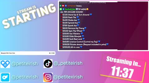 Petite Irish online show from March 23, 6:56 pm