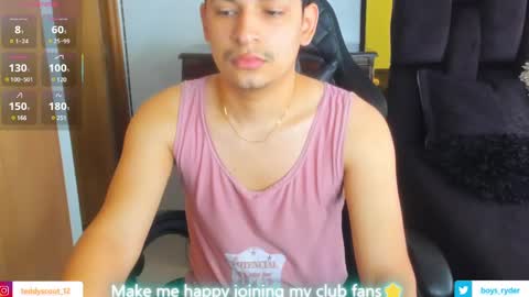Snapshot of teddy_cowboy chatting on February 26, 12:14 pm Follow me on Twitter boys ryder and instagram teddyscoot 12 online show from February 26, 12:14 pm