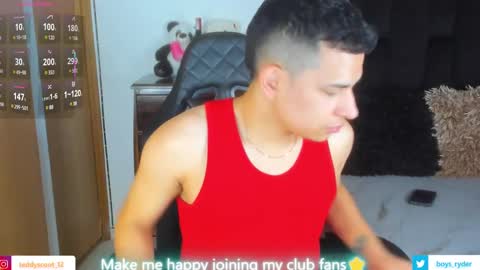 Snapshot of teddy_cowboy chatting on March 7, 12:23 pm Follow me on Twitter boys ryder and instagram teddyscoot 12 online show from March 7, 12:23 pm