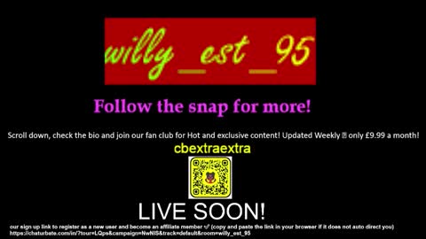 Snapshot of willy_est_95 chatting on January 13, 3:28 pm willy_est_95 online show from January 13, 3:28 pm