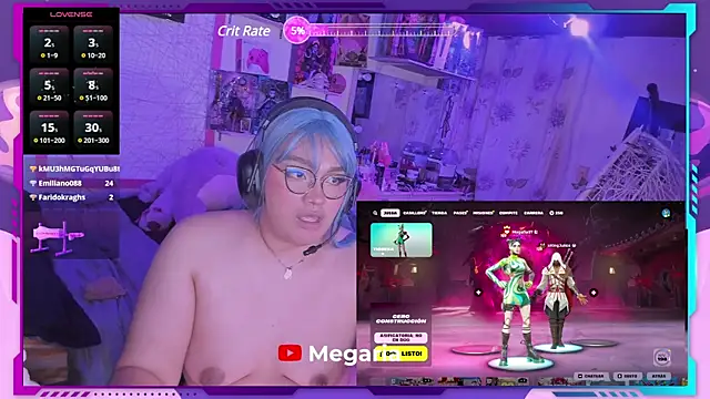 Snapshot of MegariaB chatting on February 3, 7:40 am MegariaB online show from February 3, 7:40 am