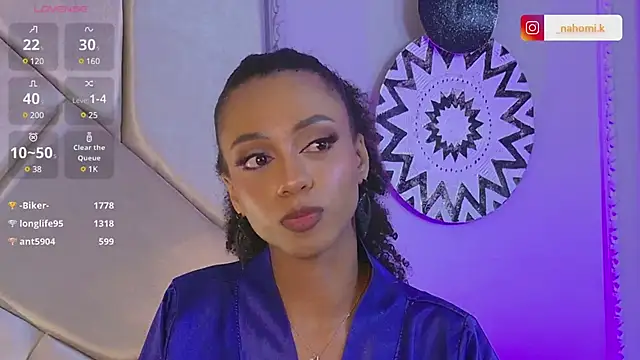 Snapshot of Nahomi_King chatting on February 19, 7:27 pm Nahomi King online show from February 19, 7:27 pm