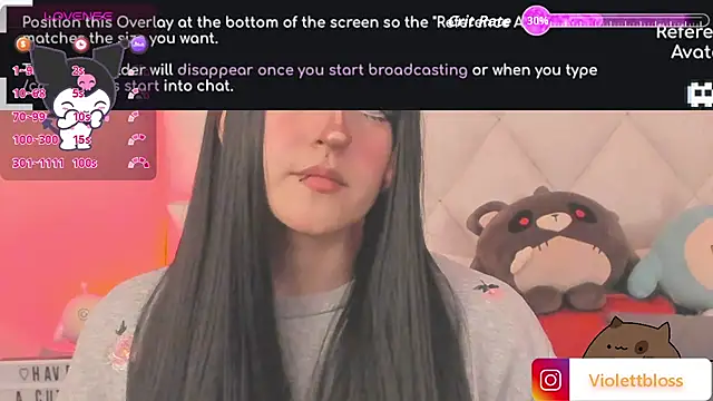 Snapshot of Violettbloss chatting on October 15, 4:12 am Violettbloss online show from October 15, 4:12 am