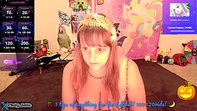 Snapshot of BabyZelda chatting on October 31, 4:02 am BabyZelda online show from October 31, 4:02 am
