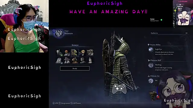 Snapshot of EuphoricSigh chatting on February 19, 7:43 pm EuphoricSigh online show from February 19, 7:43 pm