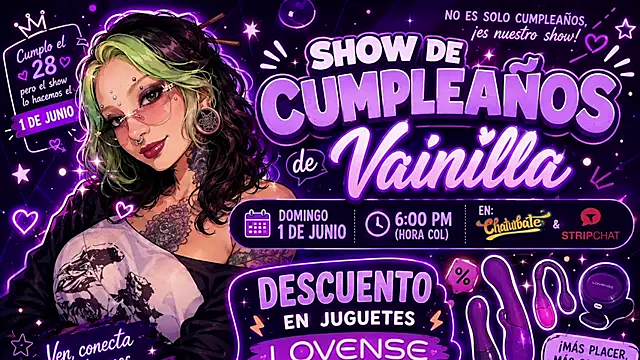 vainilla doll online show from June 21, 2:14 am