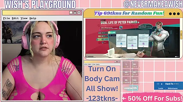 Snapshot of nevermakeawish chatting on March 29, 9:31 am nevermakeawish online show from March 29, 9:31 am