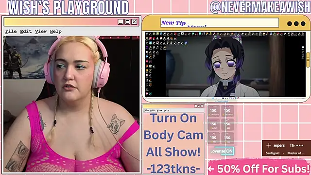 Snapshot of nevermakeawish chatting on April 1, 9:54 am nevermakeawish online show from April 1, 9:54 am