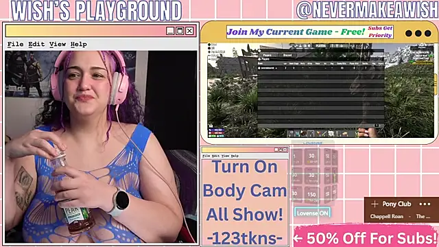 Snapshot of nevermakeawish chatting on April 16, 9:43 am nevermakeawish online show from April 16, 9:43 am