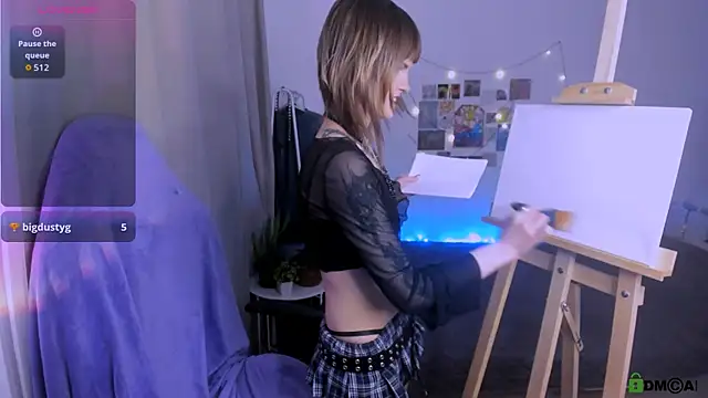 Snapshot of Mel_the_drawer chatting on March 3, 12:55 pm Mel the drawer online show from March 3, 12:55 pm