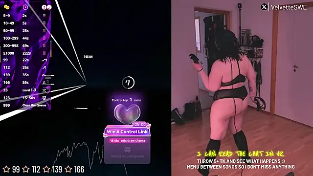 Snapshot of VelvetteSWE chatting on June 19, 5:56 am VelvetteSWE online show from June 19, 5:56 am