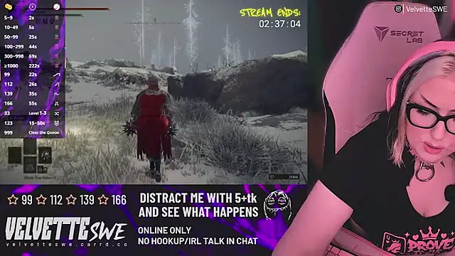 Snapshot of VelvetteSWE chatting on June 21, 5:59 pm VelvetteSWE online show from June 21, 5:59 pm