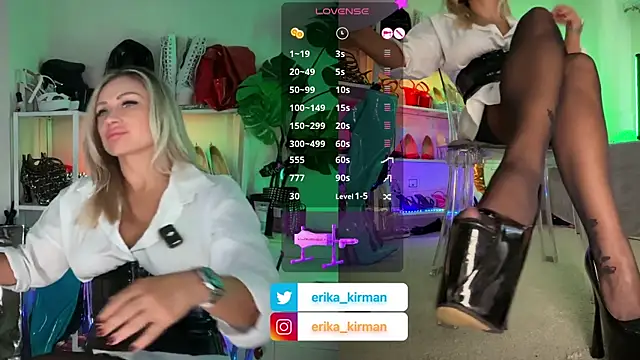 Erika Kirman online show from September 26, 1:15 pm