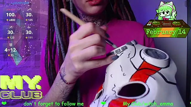 Snapshot of Witch_Emma chatting on February 14, 8:22 am Witch Emma online show from February 14, 8:22 am