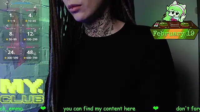 Snapshot of Witch_Emma chatting on February 19, 7:26 am Witch Emma online show from February 19, 7:26 am