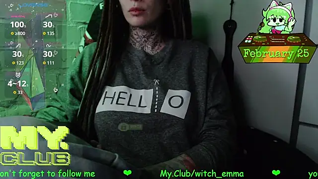 Snapshot of Witch_Emma chatting on February 25, 7:56 pm Witch Emma online show from February 25, 7:56 pm