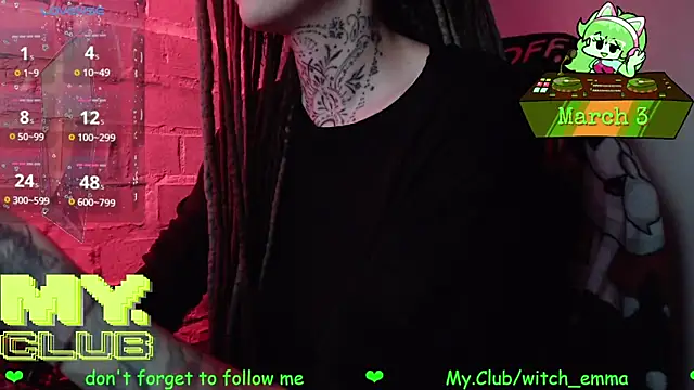 Snapshot of Witch_Emma chatting on March 3, 8:20 am Witch Emma online show from March 3, 8:20 am