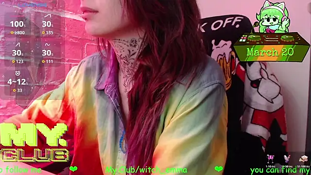 Snapshot of Witch_Emma chatting on March 20, 8:19 am Witch Emma online show from March 20, 8:19 am