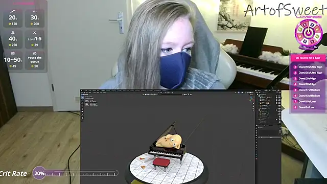 Snapshot of ArtofSweet chatting on January 18, 8:01 pm ArtofSweet online show from January 18, 8:01 pm